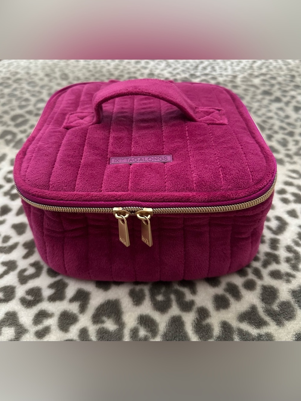 MyTagalongs Scarlett Velour Trunk Case in Dark Pink One Size